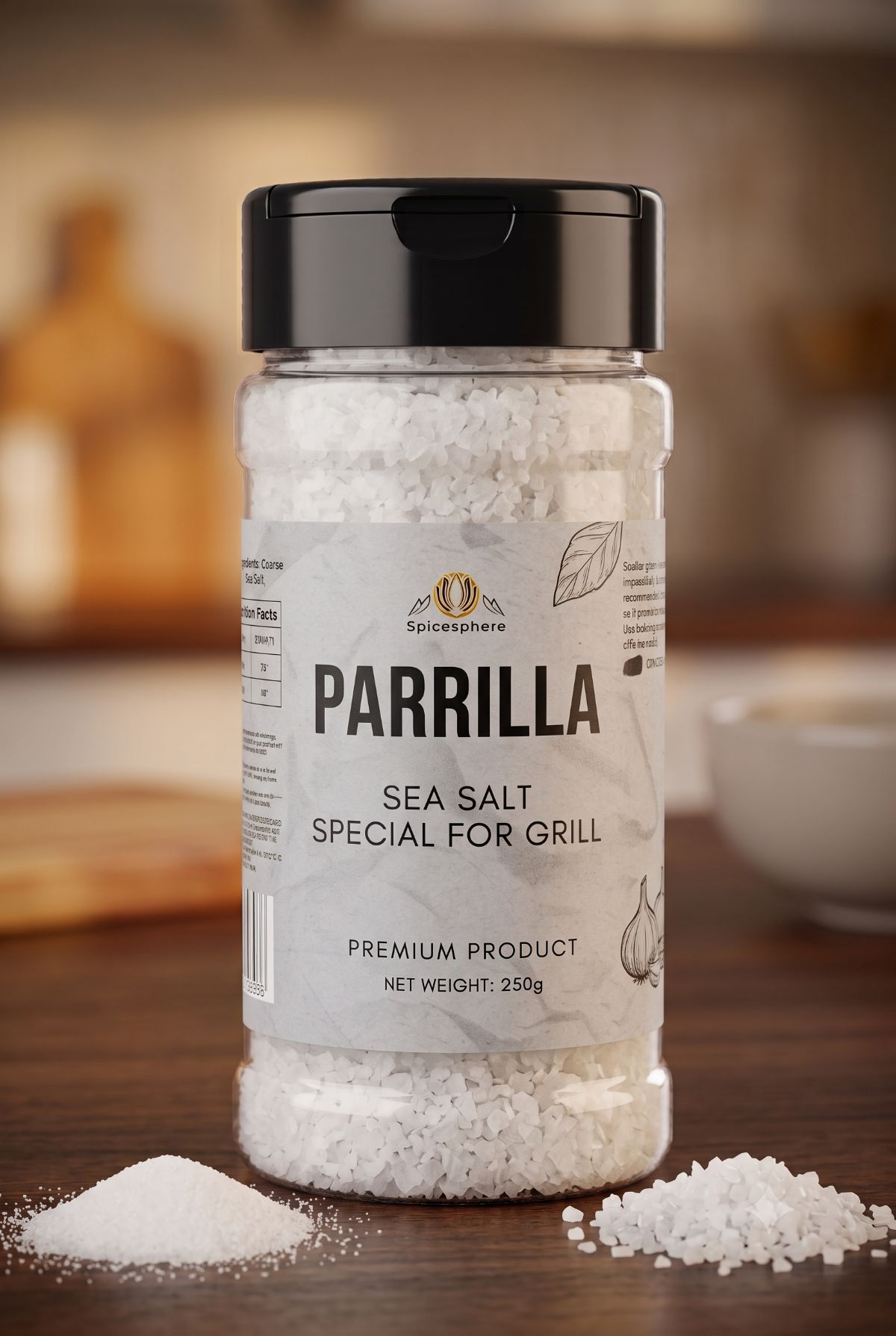 Sal Parrilla Traditional — coarse BBQ sea salt pouch, Spice Sphere